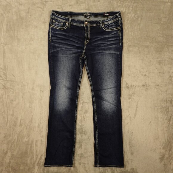 Silver Jeans Suki High Slim Bootcut Jeans Women’s W38 L37 (US 18–20) Dark Wash - Picture 1 of 15